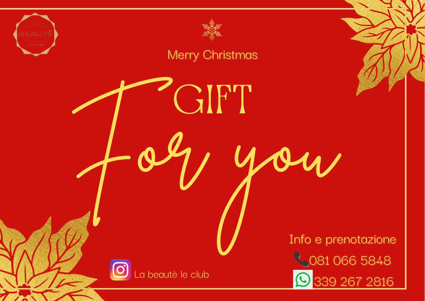 Buono regalo LA BEAUTE' LE CLUB